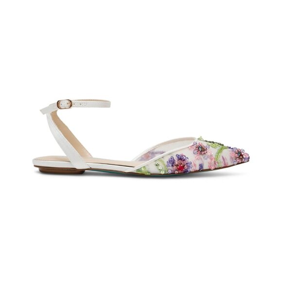 Betsey Johnson Women's Garbo Jeweled Mesh Flats - Picture 2 of 4